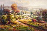 Roberto Lombardi Canvas Paintings - Valley View II